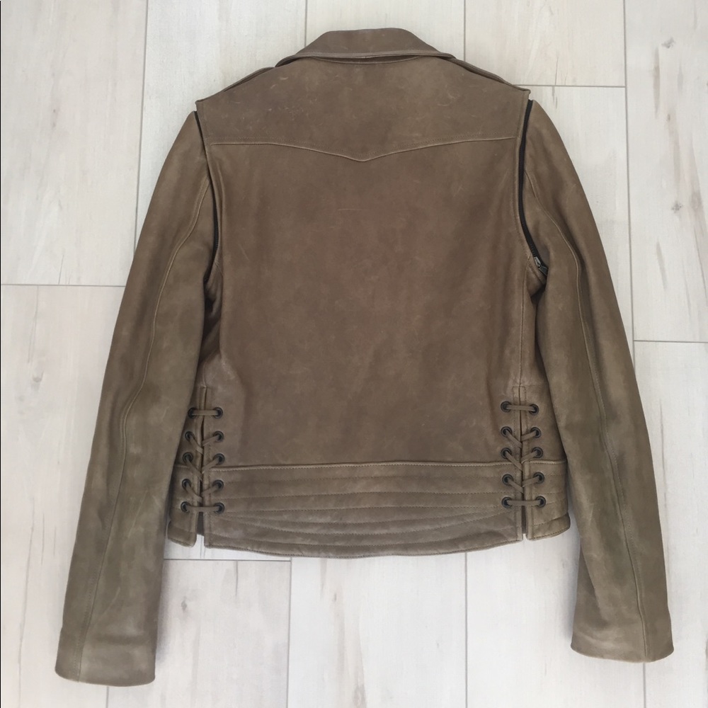 ❌SOLD❌ NWT Rag&Bone Bowery Leather Jacket in Moss - Picture 5 of 8