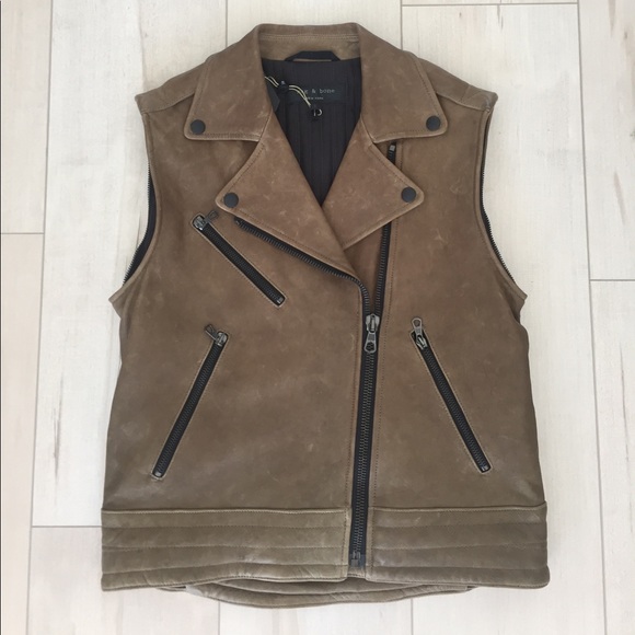 ❌SOLD❌ NWT Rag&Bone Bowery Leather Jacket in Moss - Picture 8 of 8