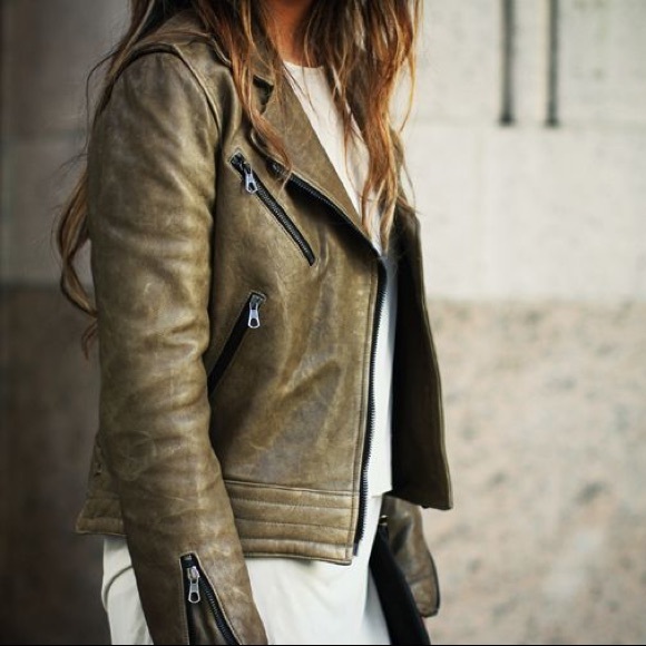 ❌SOLD❌ NWT Rag&Bone Bowery Leather Jacket in Moss - Picture 2 of 8