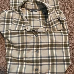 Banana Republic Khaki Plaid Shirt Size Medium