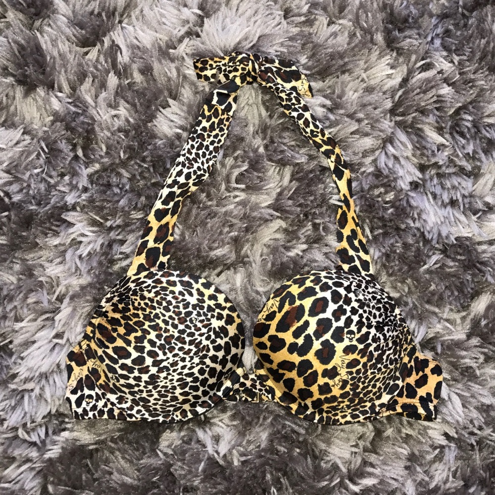 VS Leopard Halter Bikini Top