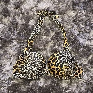 VS Leopard Halter Bikini Top