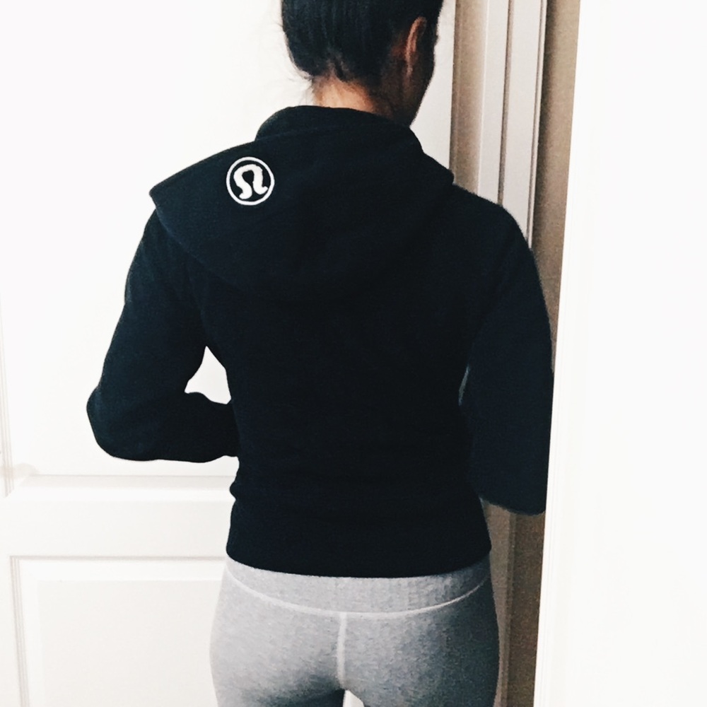 Black Lululemon Hoodie, Zipper Front