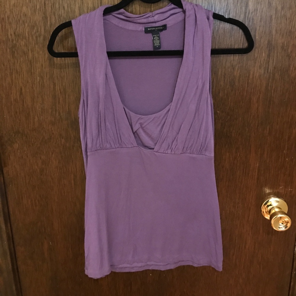 Purple Banana Republic Rouched Tank