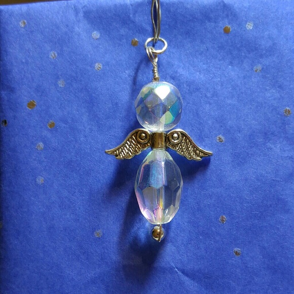 #0104 Large Swarovski Angel Earrings & Pendant - Picture 2 of 3