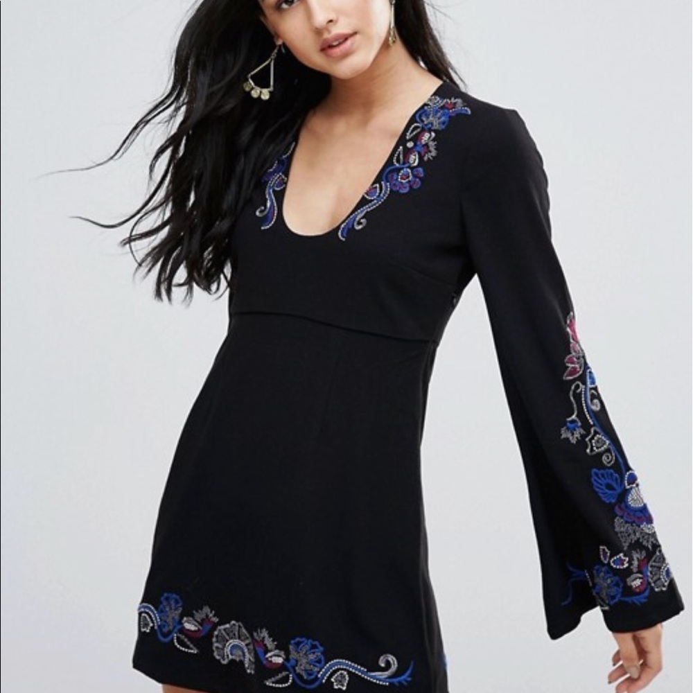Free People Holiday Folk Mini Dress