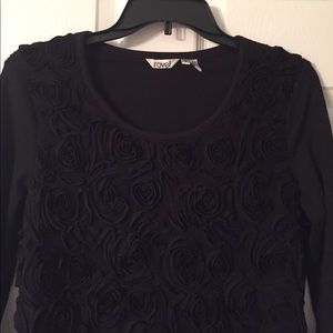 Ravel Vintage Black Top w/ Sheer Roses