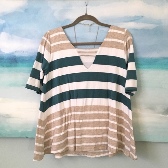 BUNDLED!! Anthropologie Puella Stripe Swing Tee - Picture 3 of 6