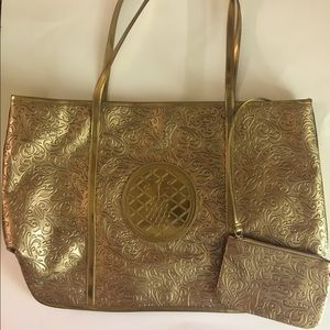 NWOT Marcia Sherrill Gold Tote w/Zip Pouch NWOT Marcia Sherrill Gold Tote w/Zip Pouch