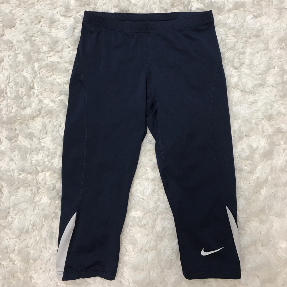 Nike Dri-Fit Navy Blue Athletic Crop Pants