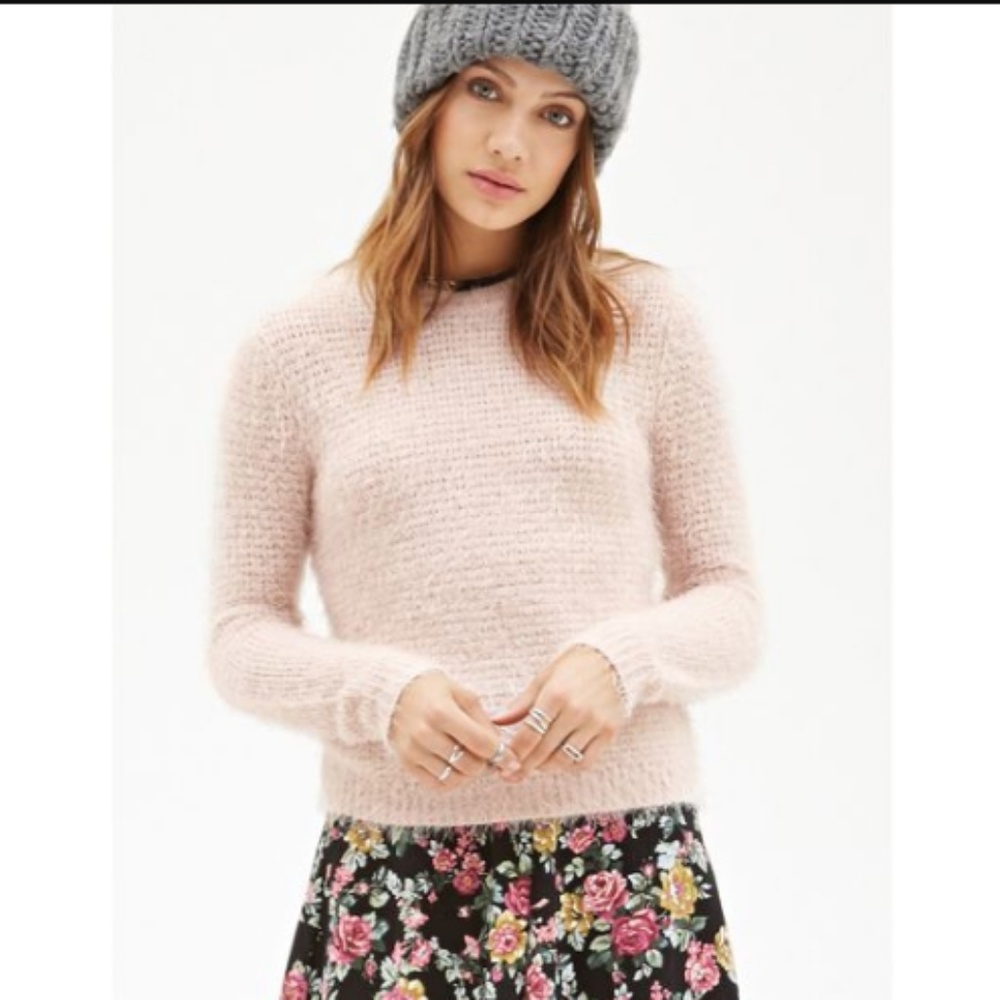 Fuzzy fust pink sweater