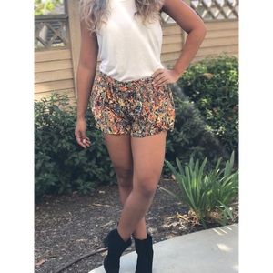 Fall Flowy Printed Shorts