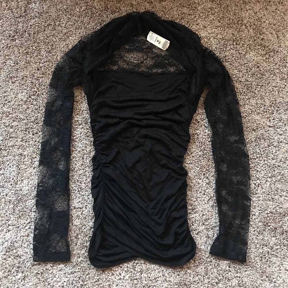 Black Sheer Long Sleeve - Med