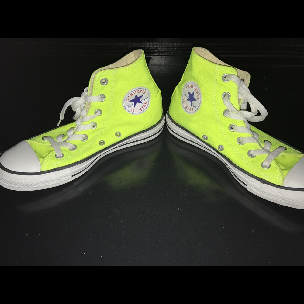 Converse hi top sneakers- neon yellow color
