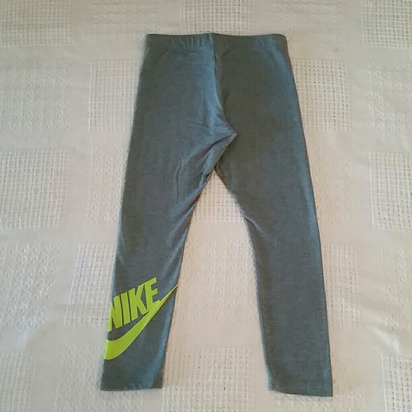Nike Pants - Nike just do it gray green tights small neon pants