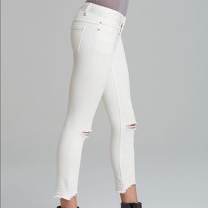 Free People Destroyed White Skinny Jeans