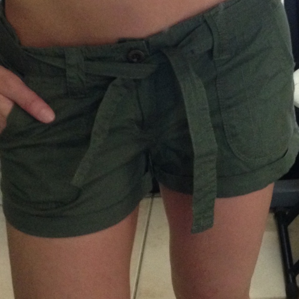 Olive green cargo shorts
