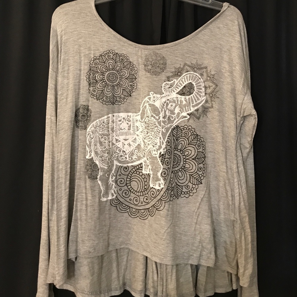 Joyce Leslie elephant long sleeve shirt