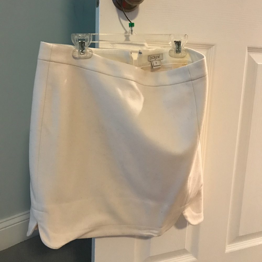 SZ 2 cream wool j.crew skirt. Never worn