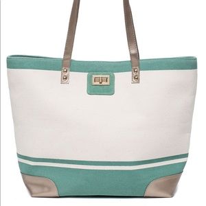 Thursday Friday Gold Toe Tote Creme De Menthe Thursday Friday Gold Toe Tote Creme De Menthe
