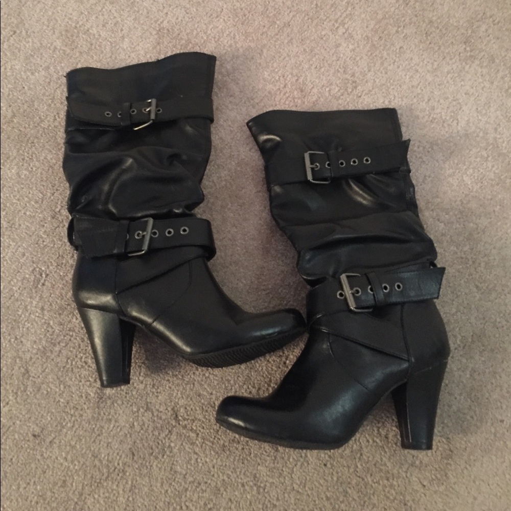 Black Buckle Boots