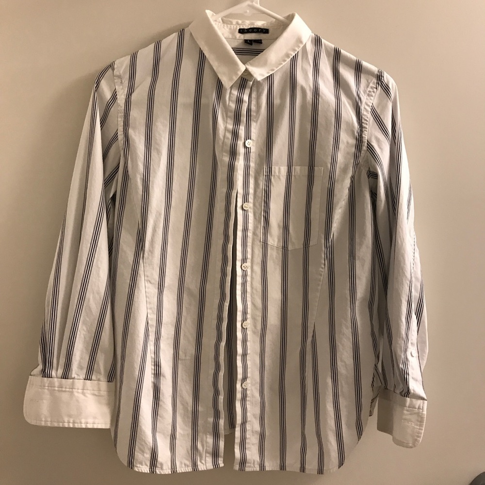 Theory Women's White Jolyon C Shirt in Row