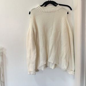 Off the shoulder cream sweater