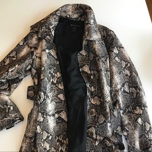 INC International Concepts Snake Print Trench Coat