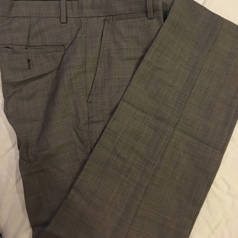 Theory Grey plaid dress pants