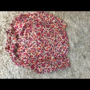 Old Navy button up bright orange pink purple szL