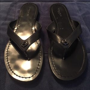 leather Coach sandals