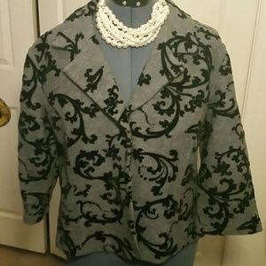 NWOT - Gray Blazer w/ Raised Black Flourish (XL) NWOT - Gray Blazer w/ Raised Black Flourish (XL)