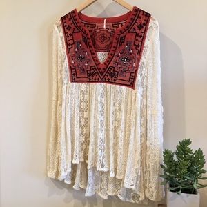 FREE PEOPLE Casablanca embroidered top