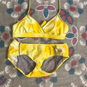 Yellow under armour bathing suit