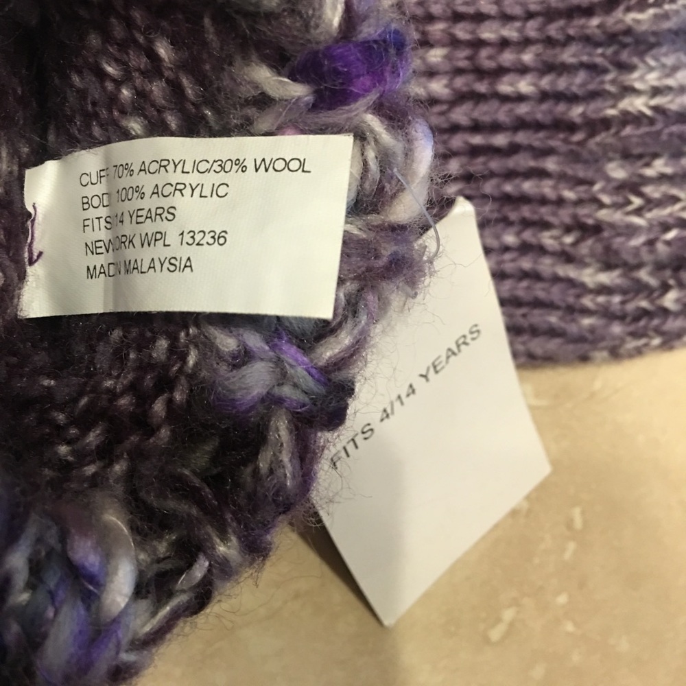 Blue Porte Purple Knit Gloves - Picture 3 of 3