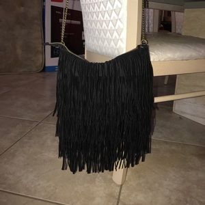 Black fringed purse