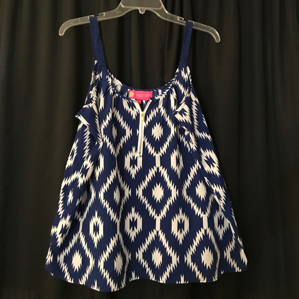 Macbeth Collection Aztec blue tank top