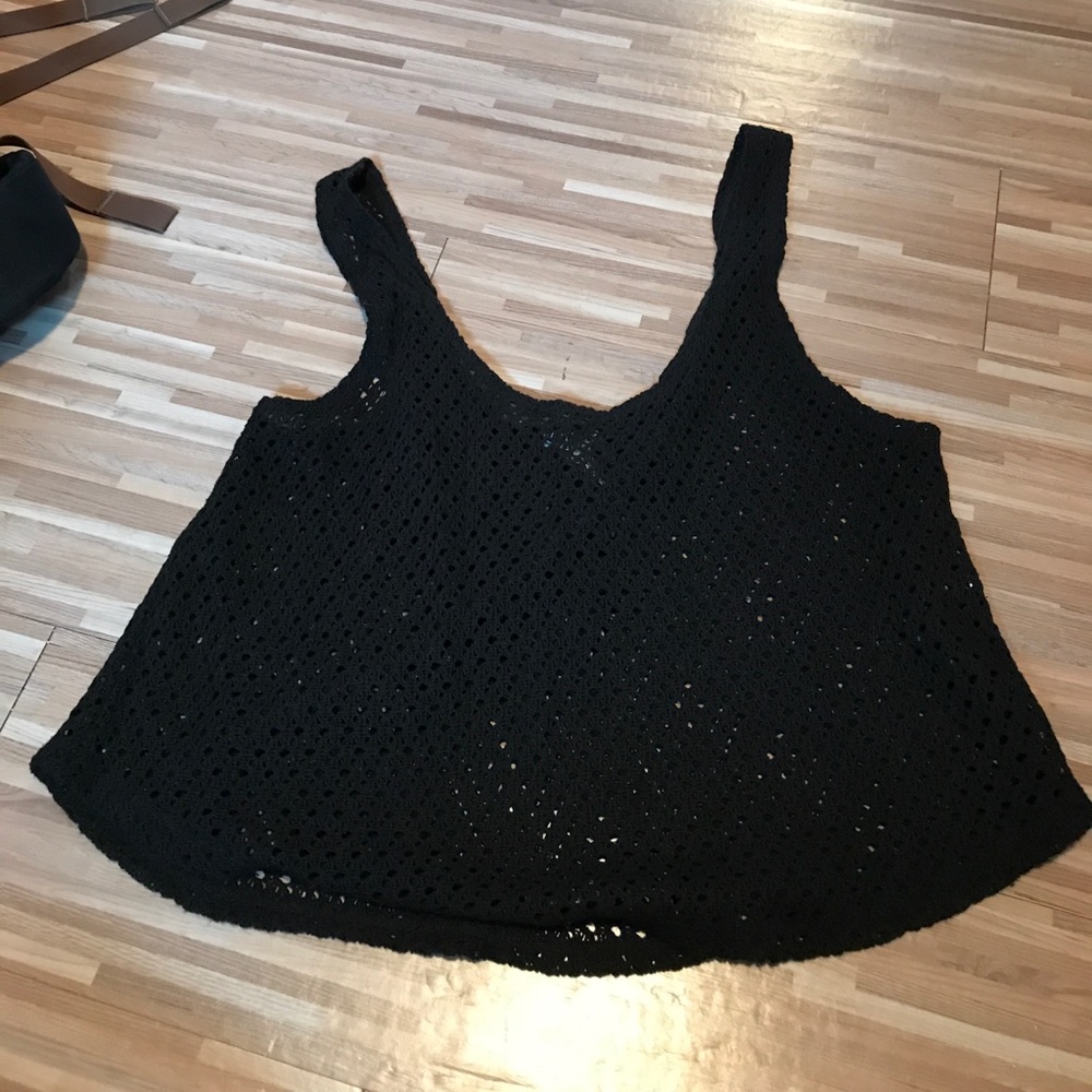 Crochet/mesh Festival and Cover-up black top