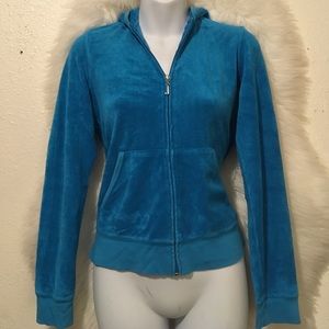 Juicy Couture L Teal Terry Cloth Hoodie Juicy Couture L Teal Terry Cloth Hoodie