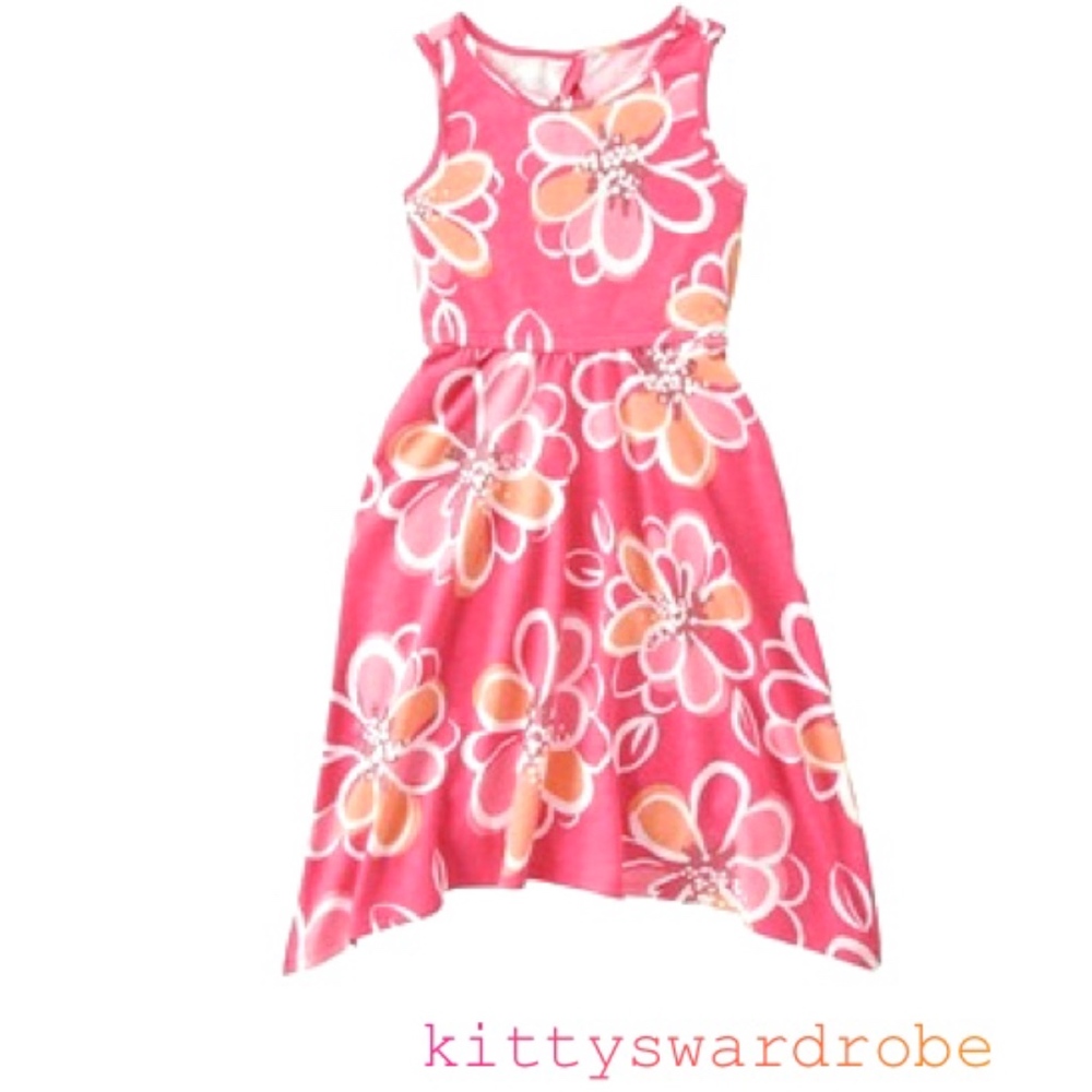 Floral Print Dress Handkerchief Dress
