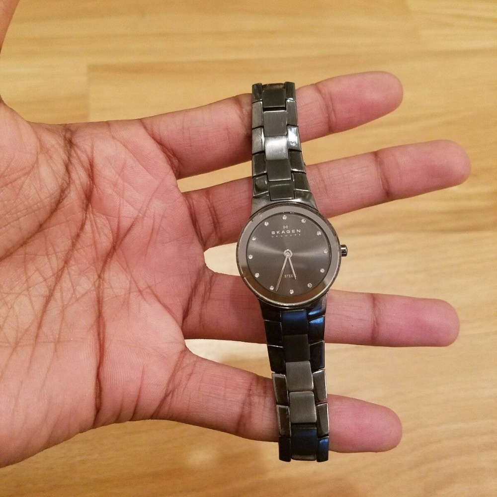 Skagen Denmark Womens Watch Silver Dial Gray Steel