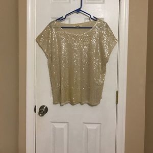 Short Sleeved Sequin Top