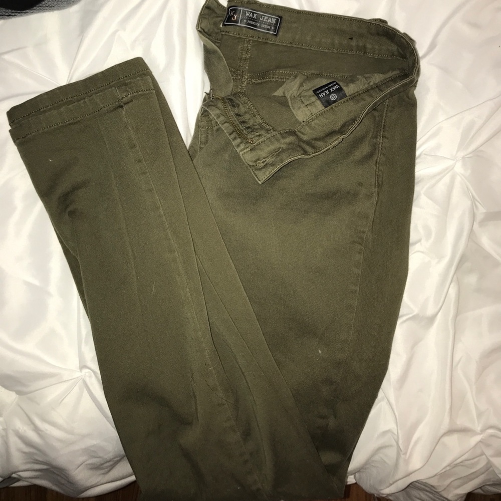 Wax Jeans olive green skinny jeans