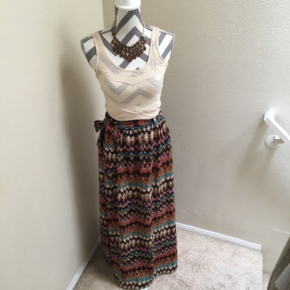 Greylin boho chic maxi skirt