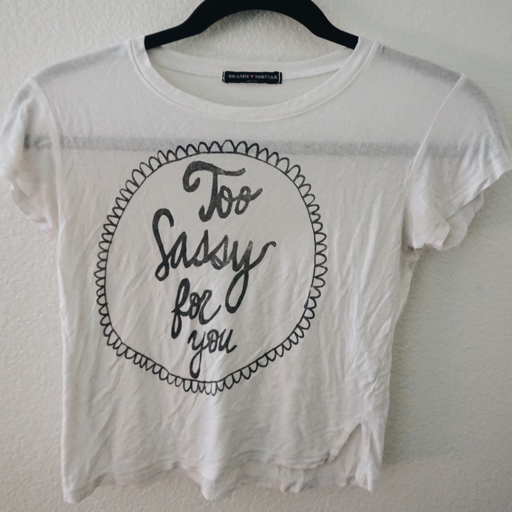 Brandy Melville “Too Sassy For You” Crop Top💁🏽