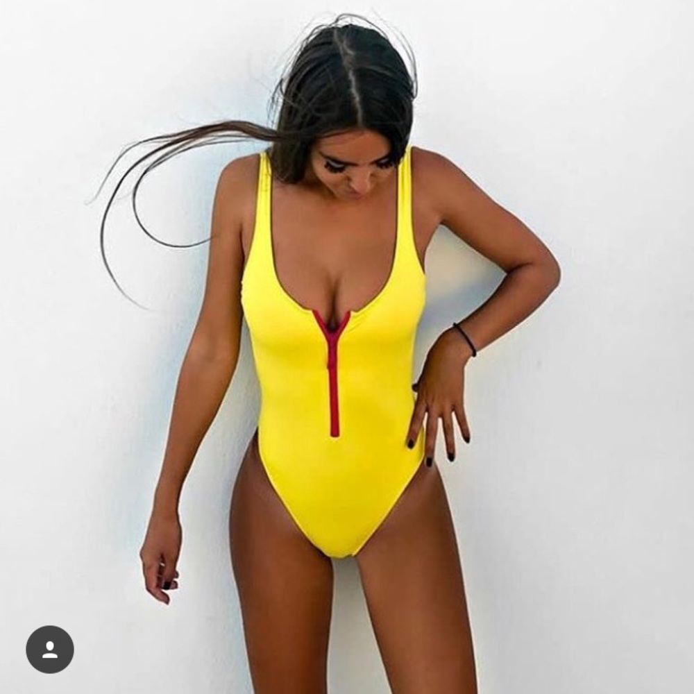 Aqüe Apparel Yellow One Piece Swimsuit