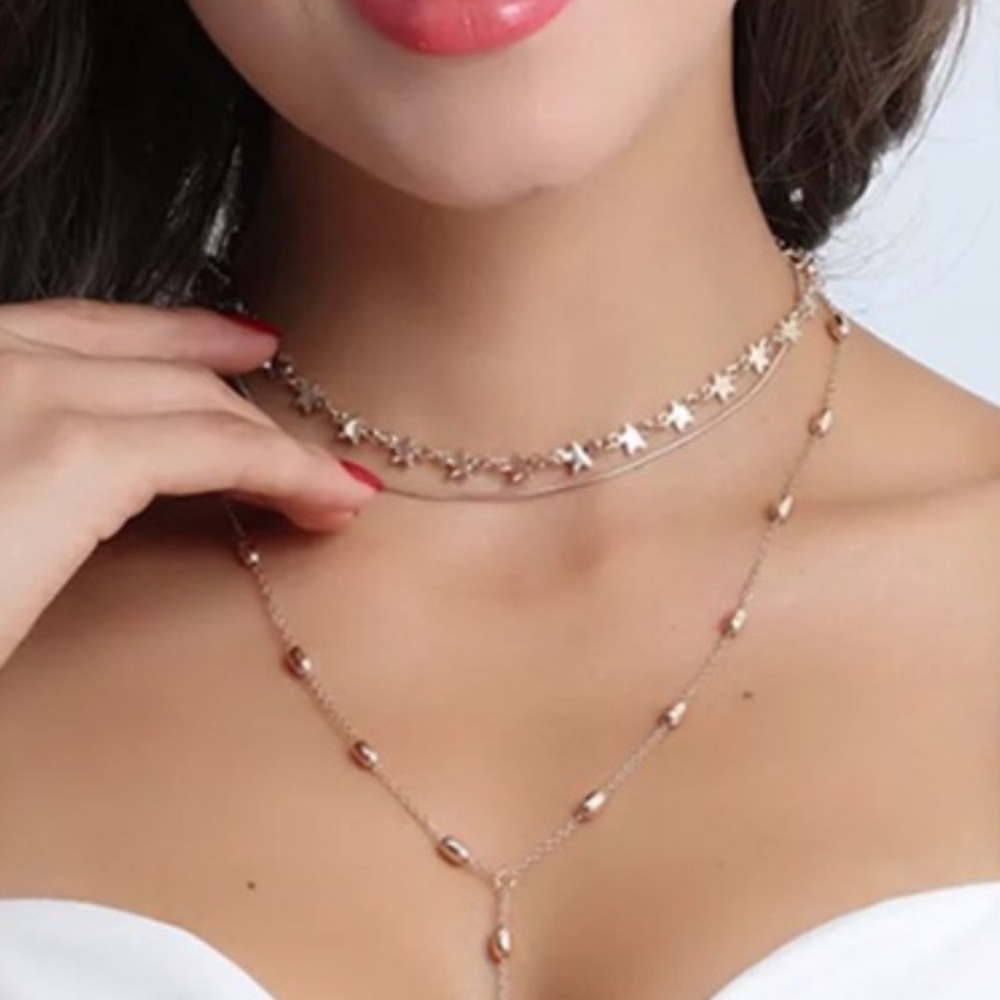 ❗️Free❗️gift w/ purchase Star Layered Gold Choker