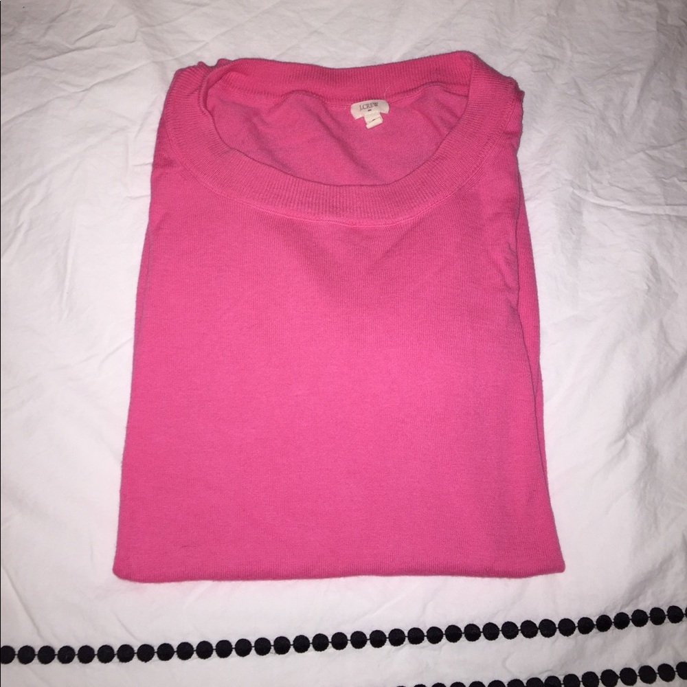 J.Crew hot pink crewneck sweater