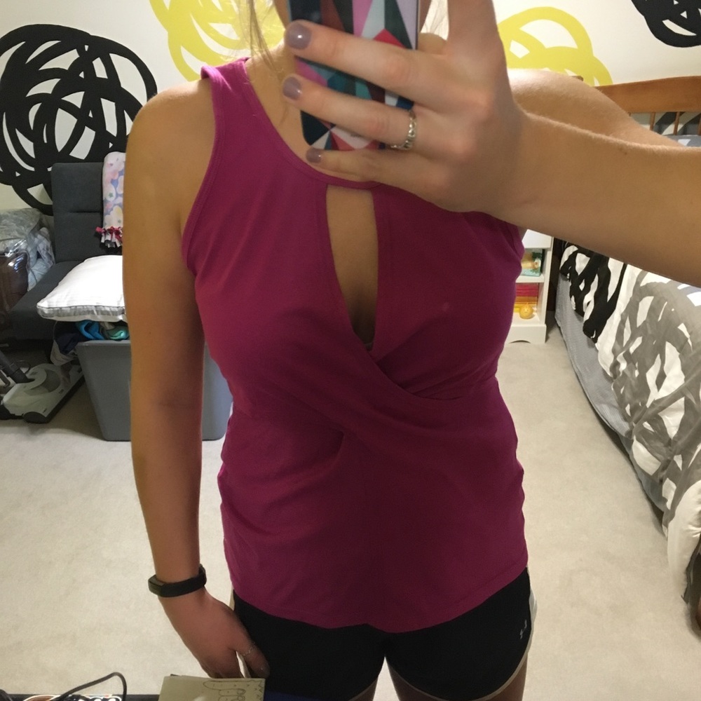 Fabletics Pink Tank Top With Side Cut-outs