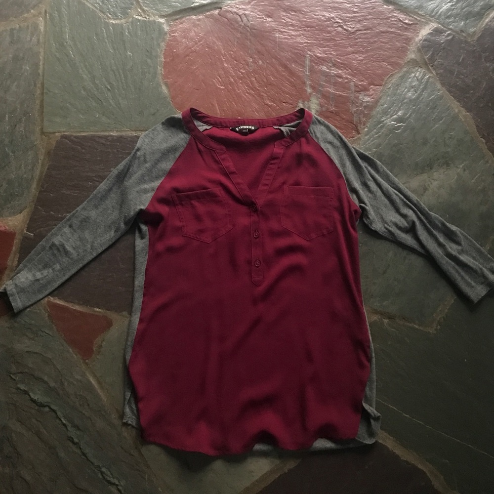 Express business casual baseball tee